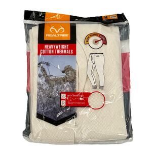 Realtree Cotton Thermal Long Johns New in Package size Medium In Natural